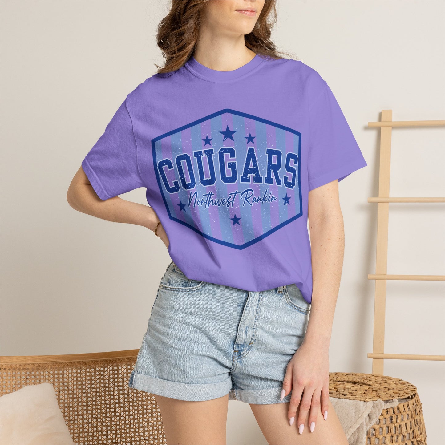 Striped Cougars Comfort Colors