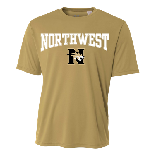 ADULT Northwest Rankin Middle School “NORTHWEST” Cooling Performance T-Shirt – Youth & Adult | A4 Dri-Fit | Vegas Gold, White, or Black